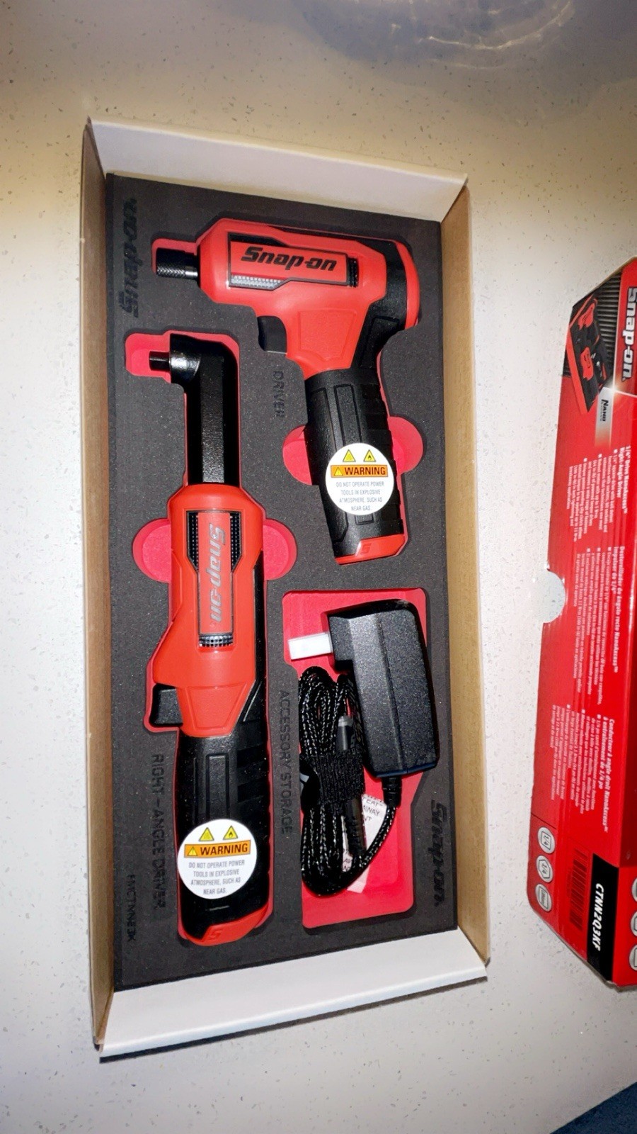 New Snap-on CTNN2Q3KF Nano / Axcess Tool Kit RED 1/4 DRight Angle Driver Set