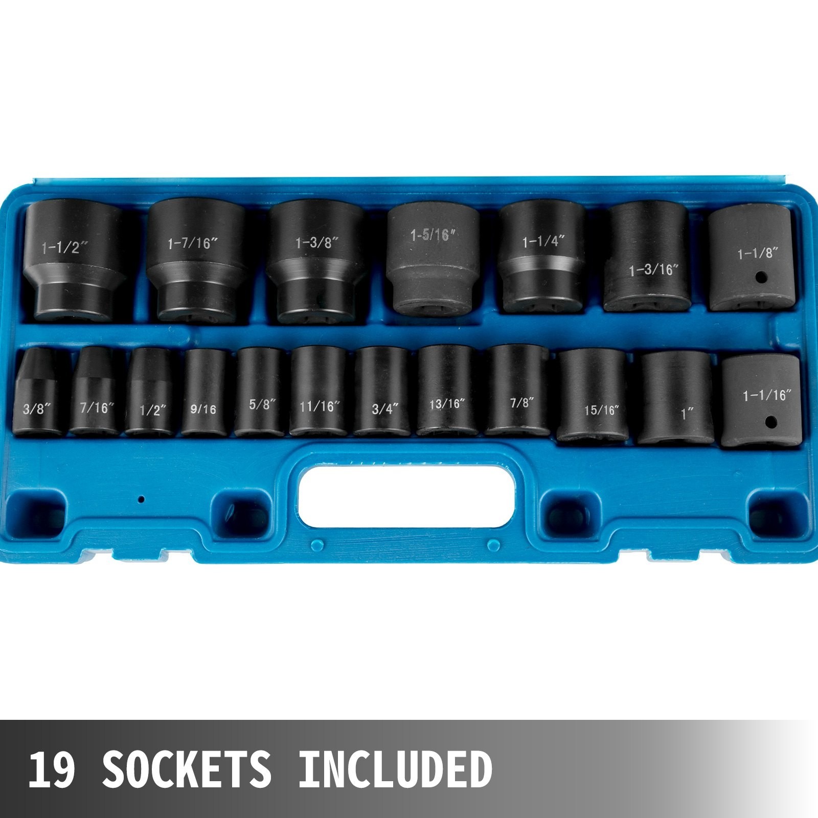 Impact Socket Set 1/2 Inches 19 Piece Impact Sockets