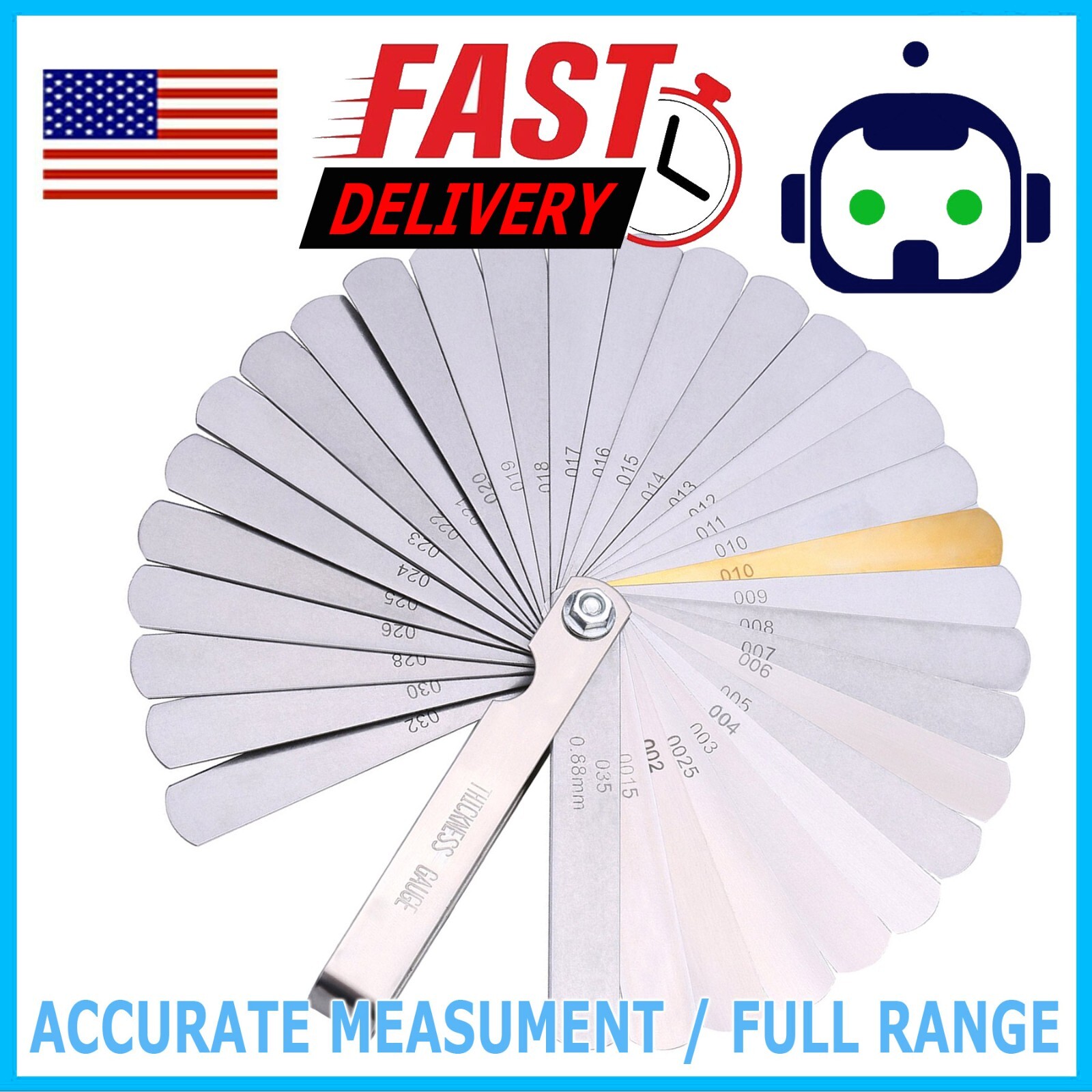 32 Blade Feeler Gauge Dual Reading Combination Feeler Gauge Metric & SAE US