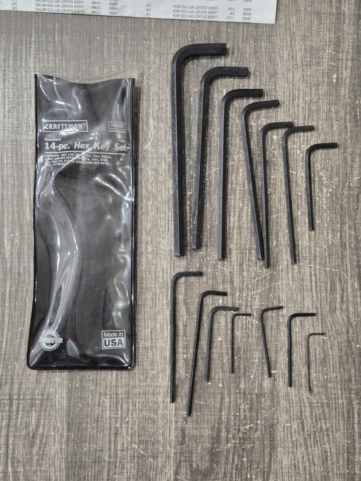Easy Read Craftsman USA 95 Piece Mechanic Tool Set Complete in Case No 34095