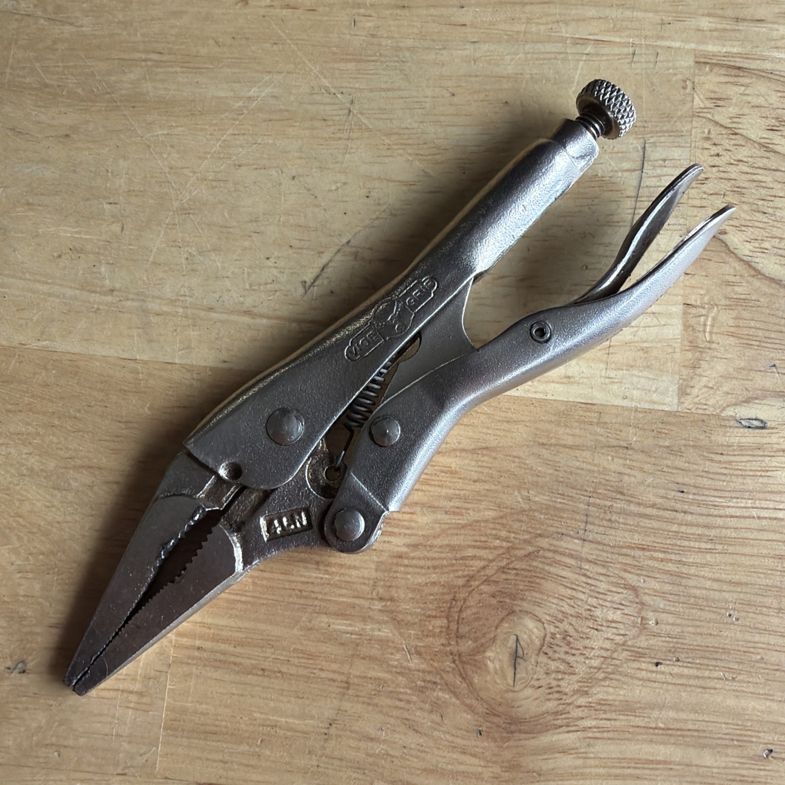 Petersen 5″ Long Nose Locking Pliers Vise Grips 4LN Vtg Dewitt, Neb. USA