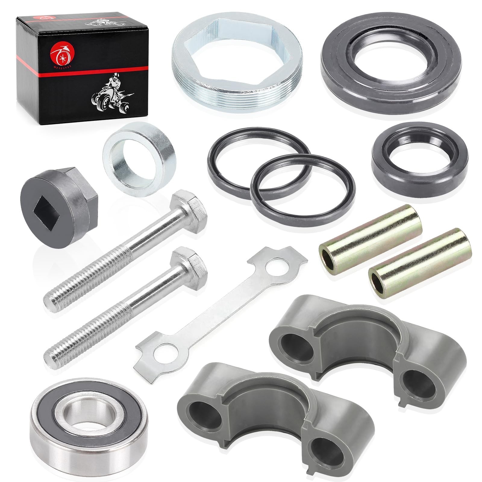 Steering Stem Bushing Bolt Bearing Seal Holder Nut & Removal Tool Kit for ATVs 3