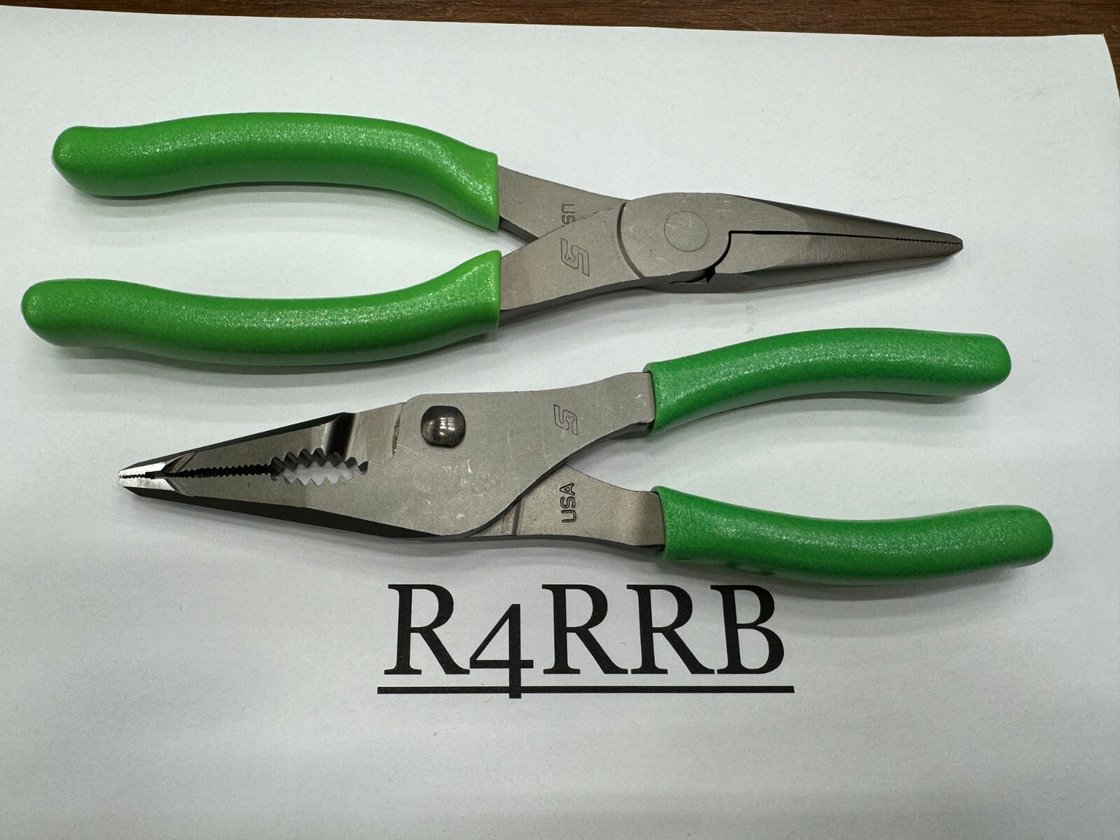 Snap-on Tools NEW 2PC GREEN Soft Grip Long Nose Pliers Lot Set 96ACFG LN46ACFG