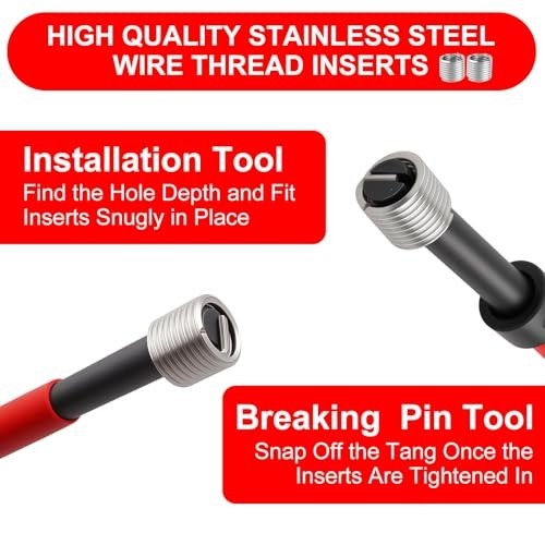 Metric Thread Repair Insert Kit M10x1.25mm Helicoil with Drill Bits Taps and