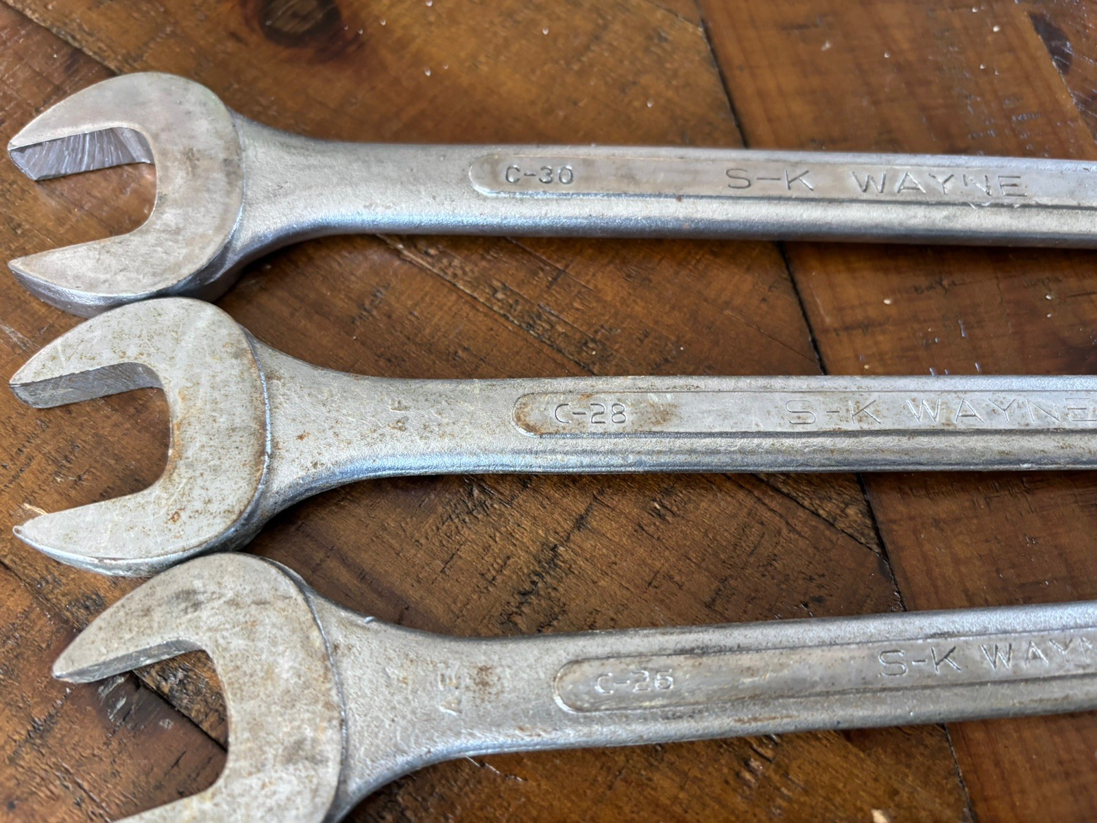 Vtg S-K Wayne Tools 8 Piece USA Combination Wrench Set C12 -C30 SK & SK Tools