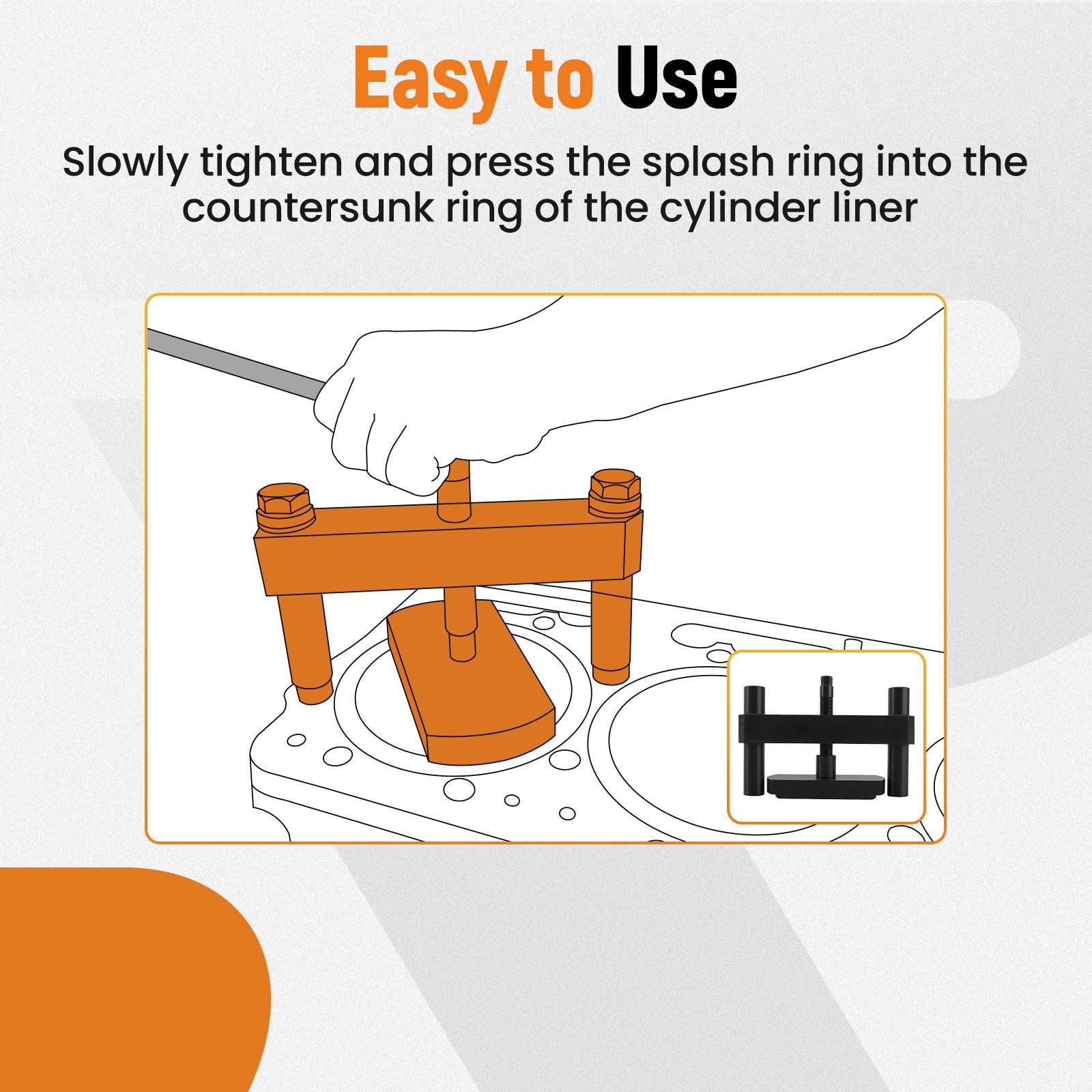 Cylinder Liner Press Installer Tool for Cummins ISX X15 3164606 ST-269. 3162461
