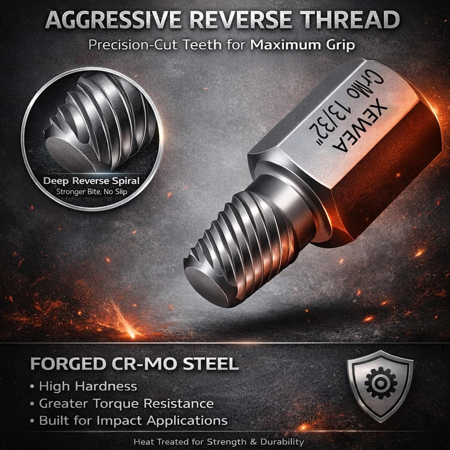 25Pcs Screw Extractor Set – Hex Head Bolt Remover Tool, High-Hardness Cr-Mo Stee