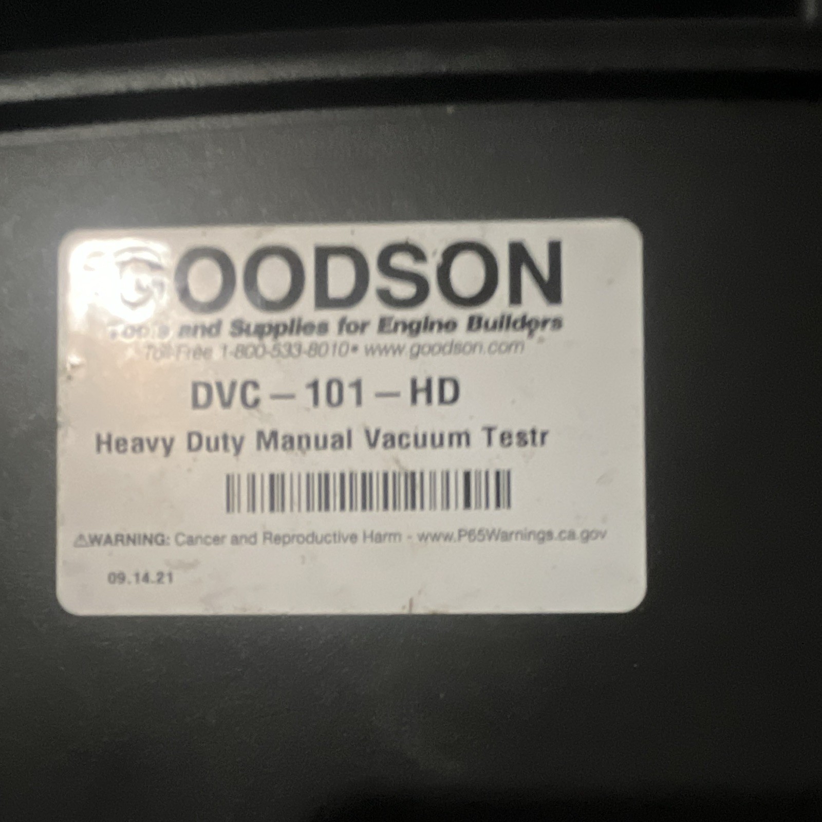 Goodson Heavy Duty Manual Vacuum Tester W Instruction Manual In Box working