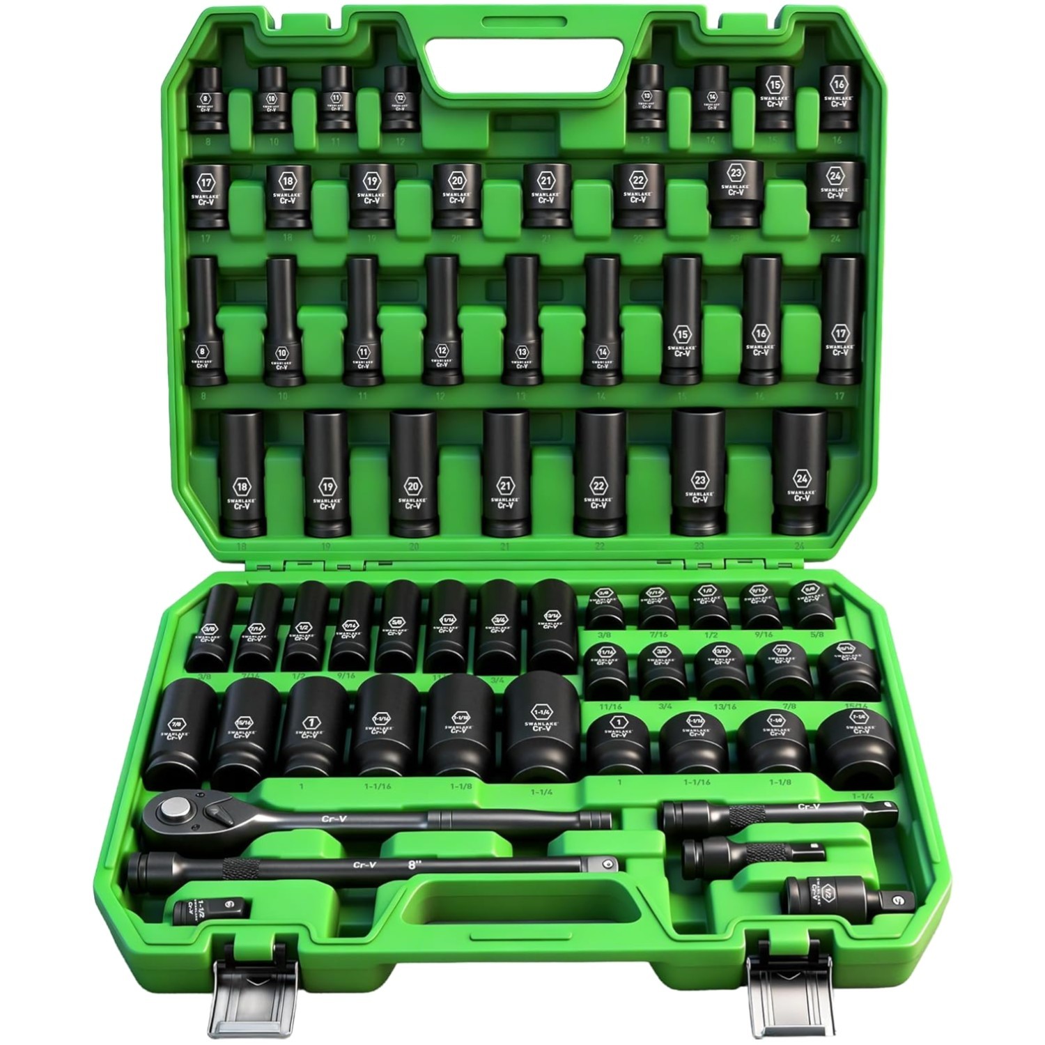 Professional 1/2″ Drive Impact Socket Set, 66-Piece