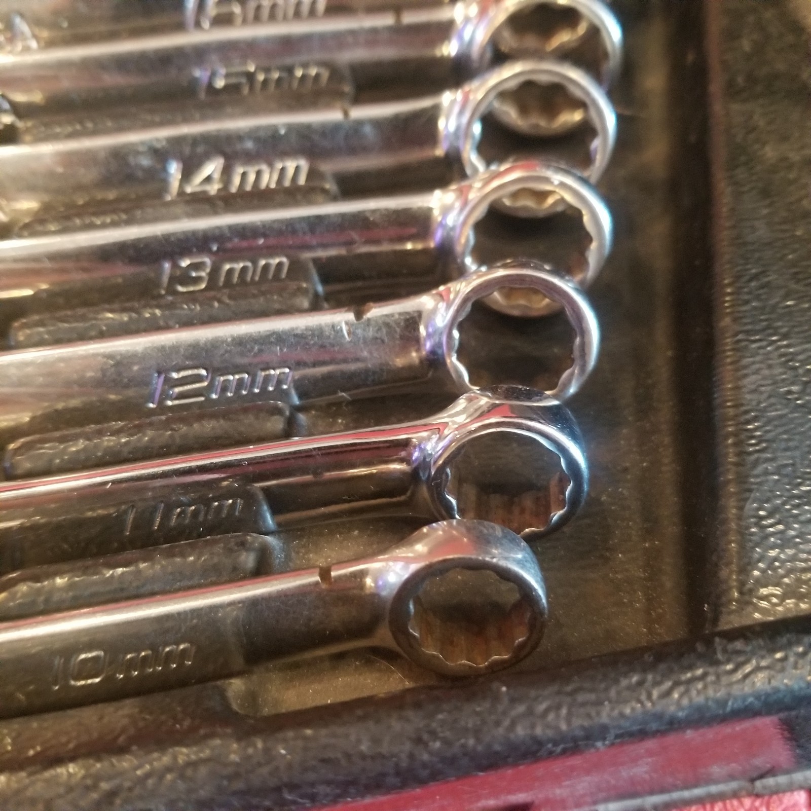 Snap On Tools USA OEXM710B 10pc Metric 10mm to 19mm Combination Wrench Set, 12PT