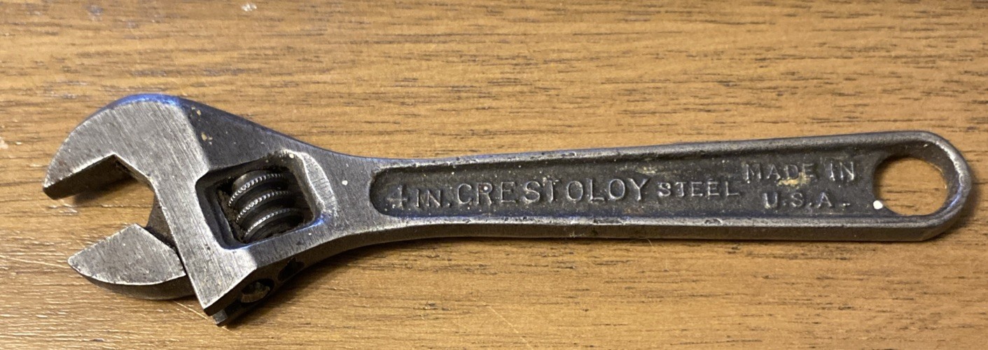 Vintage 4″ Crescent Tool Co. Adjustable Wrench Jamestown NY USA