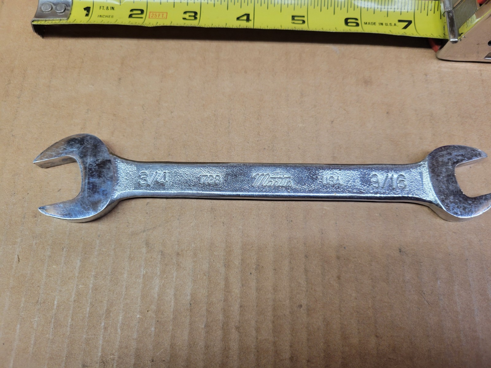 Martin Tools USA 9/16″ x 3/4″ Double Open End Wrench No 1728