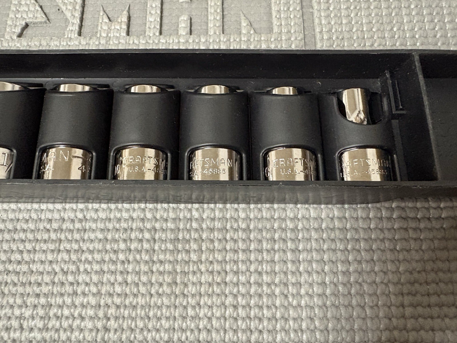 NOS Sears Craftsman USA 1/2” Drive 10pc Easy Read 6pt Sockets SAE 34550 G2D Dual