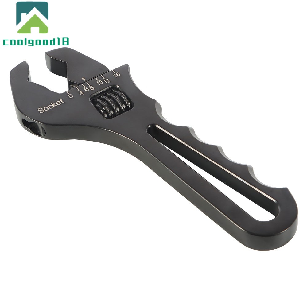 Adjustable Wrench Black Aluminum Tool Spanner for Hose End Fitting 3AN-16AN