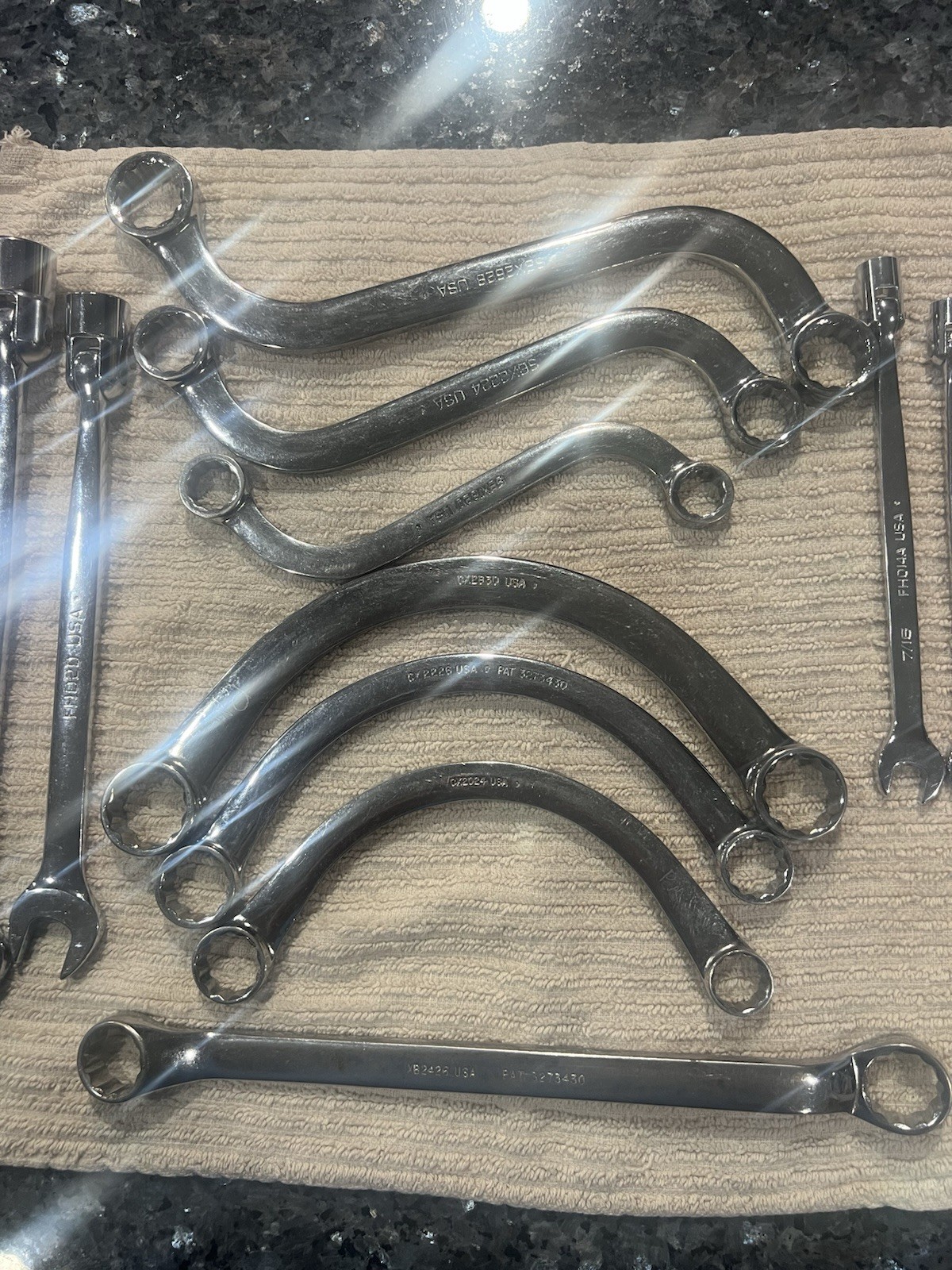Snap On Wrenches ,please See Pictures For Sizes. They All Have The initials PM
