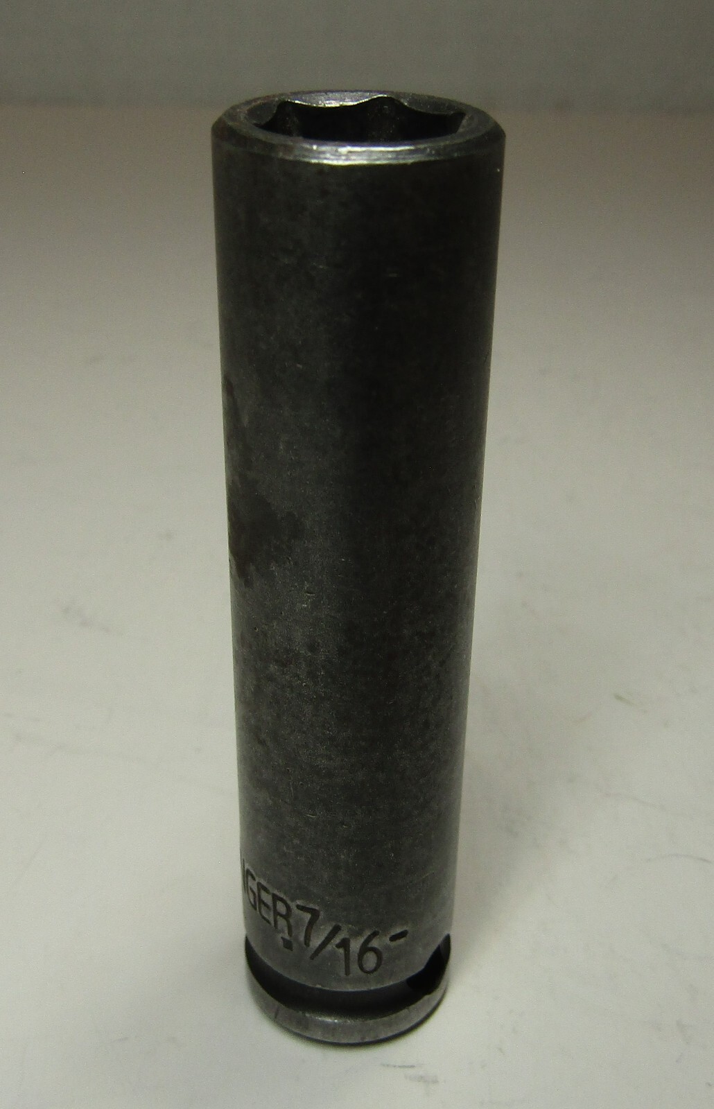 *Challenger* 7/16″ SAE 6 Point 3/8″ Drive Deep Socket L1414 – Made in U.S.A.