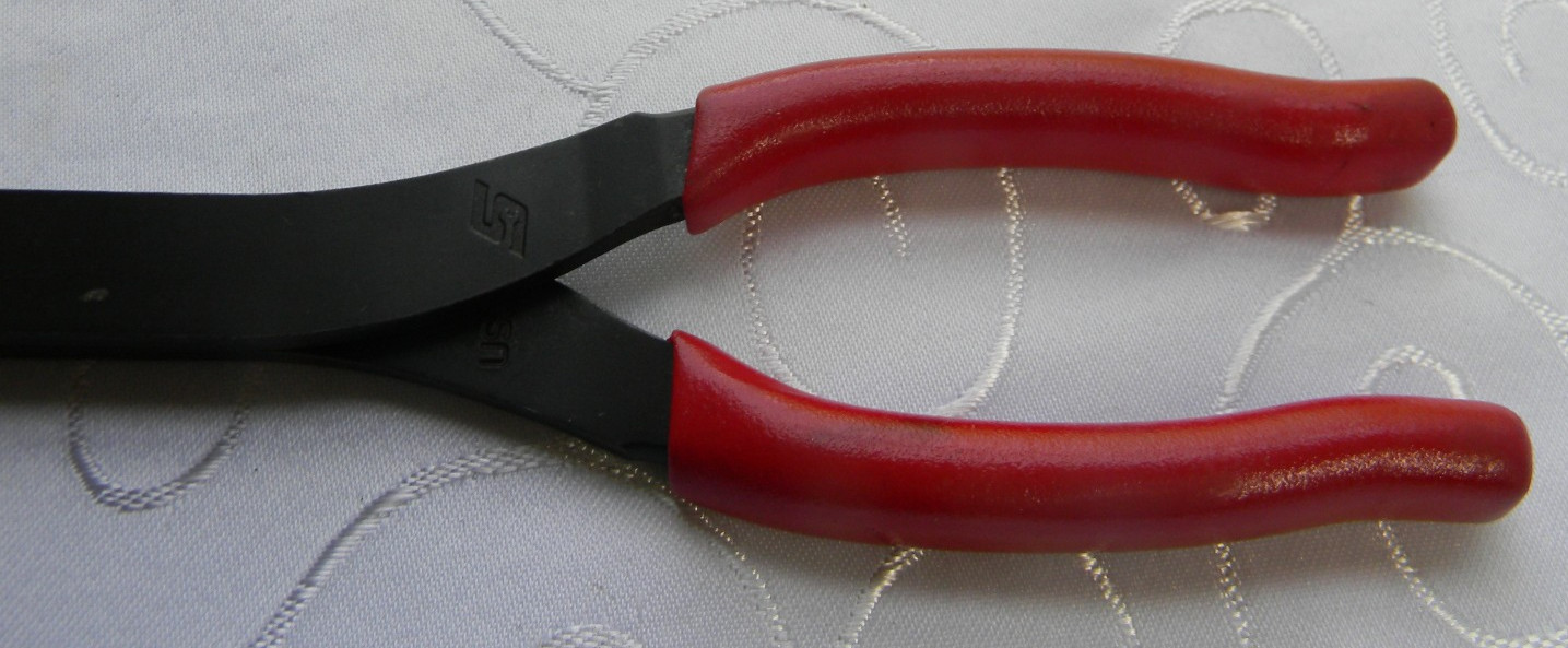SNAP-ON 11″ TALON GRIP LONG-NECK 35° BENT NEEDLE NOSE PLIERS #411CF USA MADE