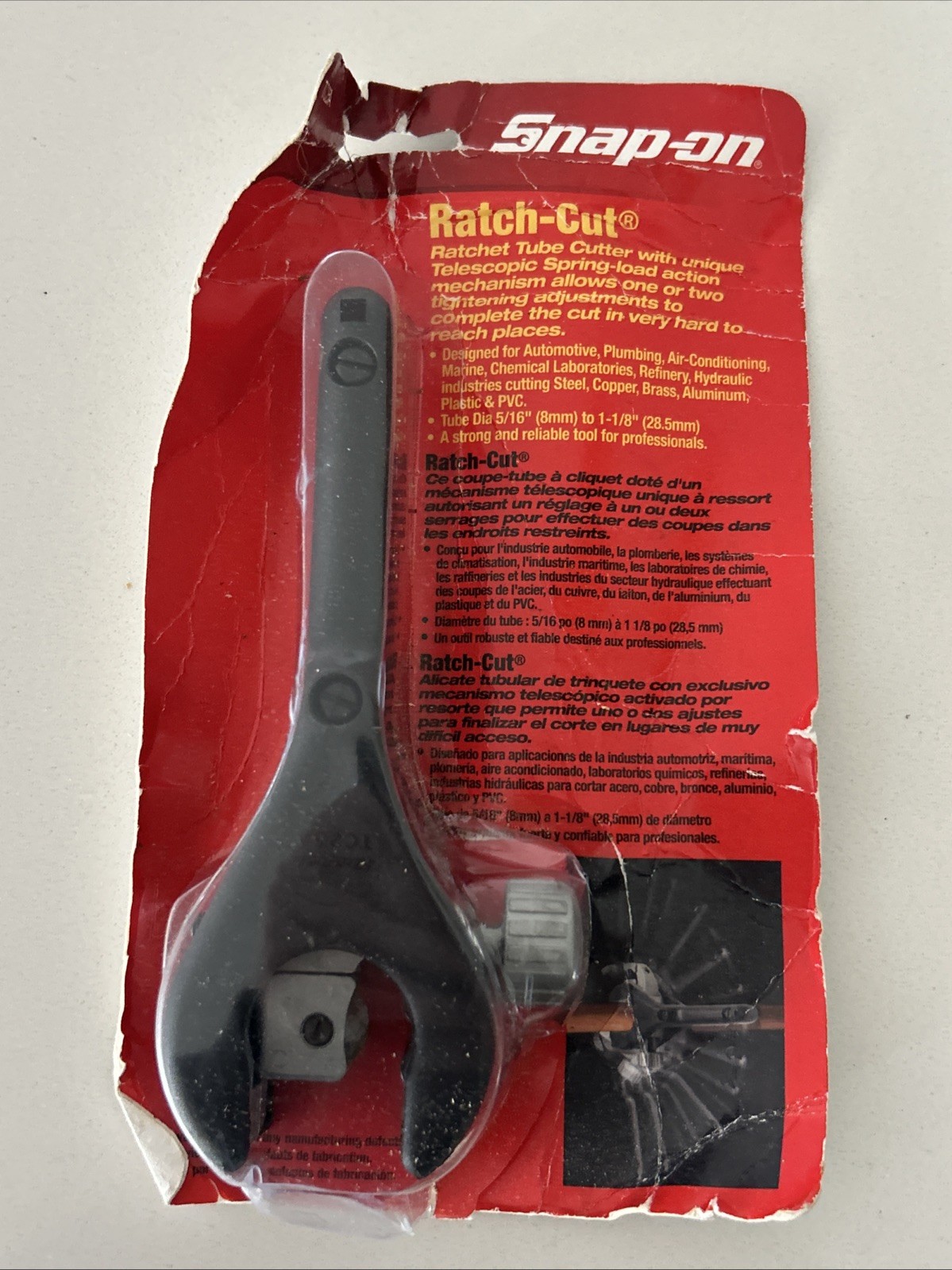 Snap On Ratcheting Tubing Cutter Cuts Steel Cu Al PVC 5/16″ To 1-1/8″