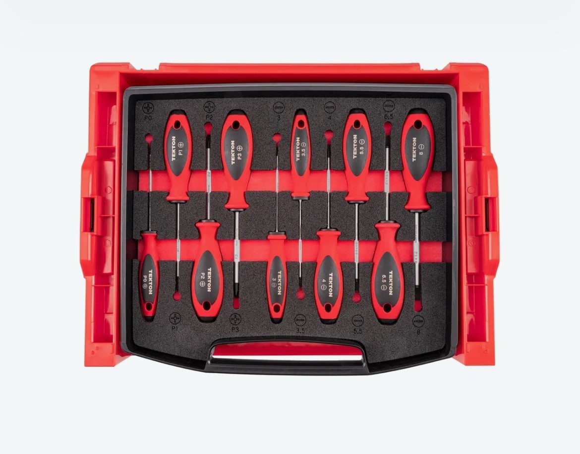 Tekton Tools DWZ90600 Phillips and Slotted Set – 4 Inch Shanks In L Boxx Case