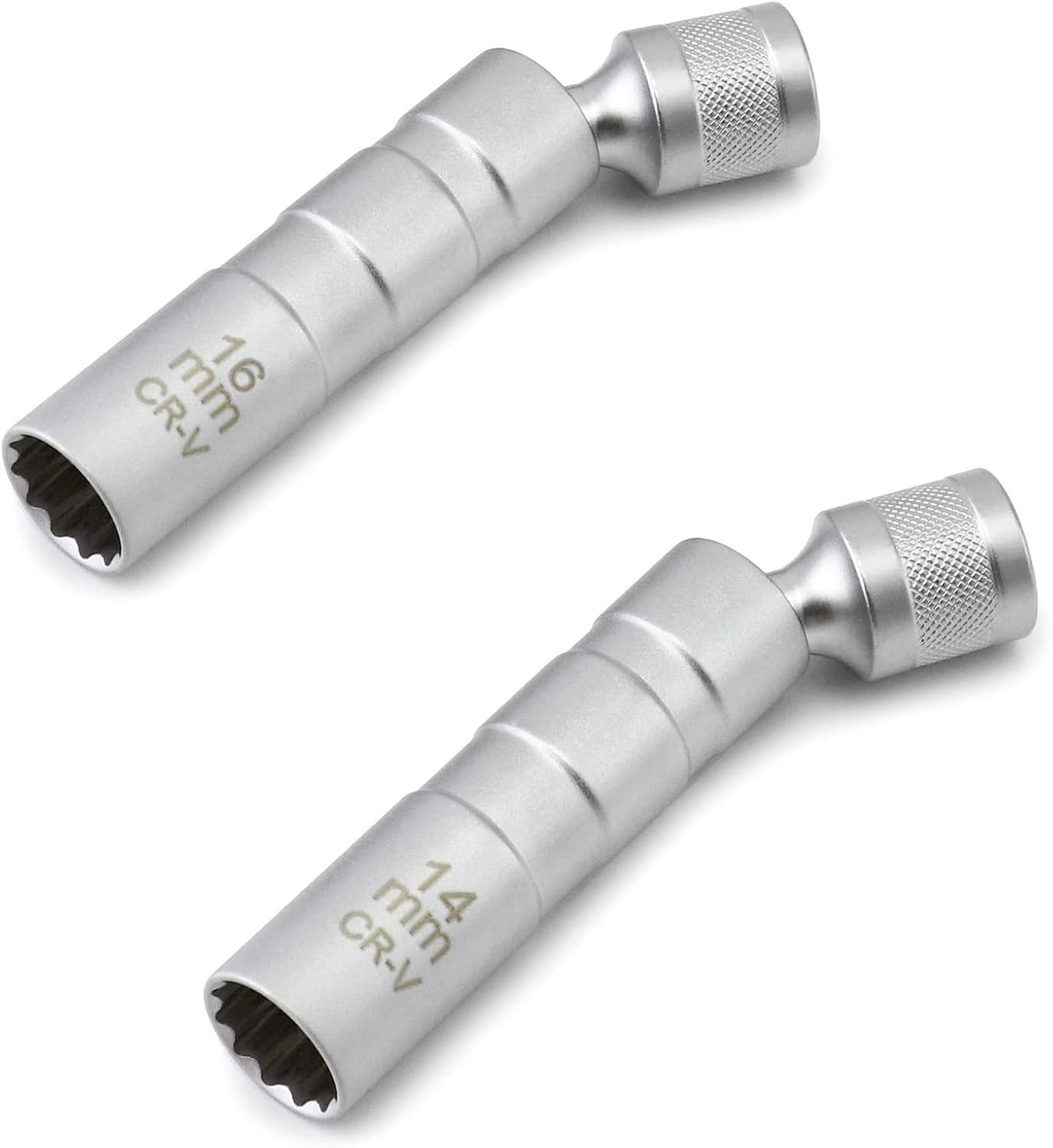 Durable 14mm & 16mm Magnetic Rotating Spark Plug Socket with Polished Finish