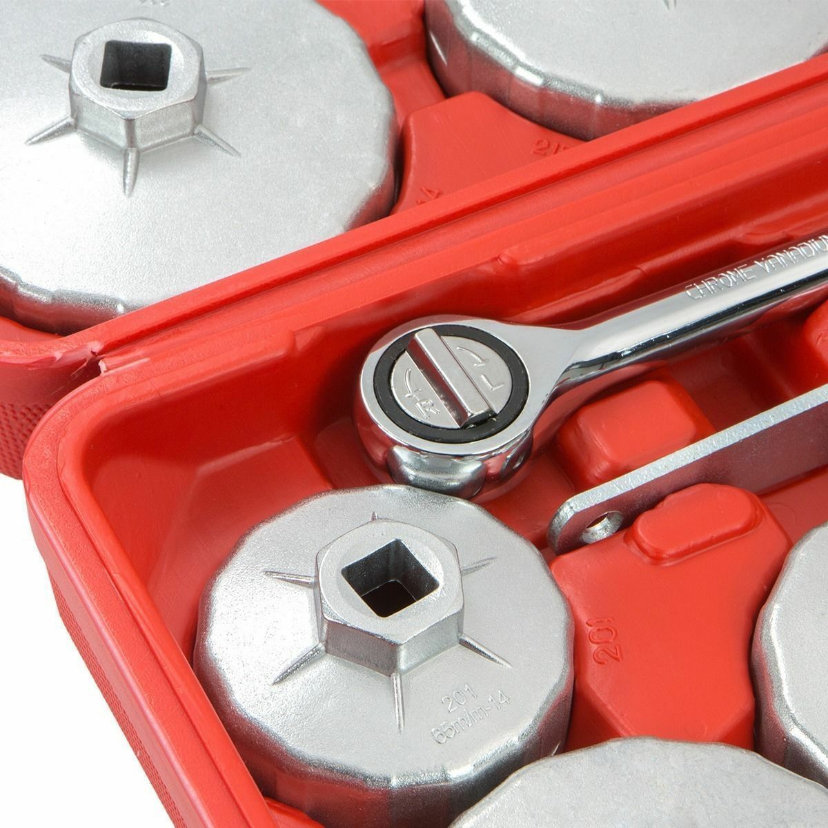 23PC Cup Type Oil Filter Cap Wrench Set Socket Removel Aluminum Alloy Heavy Duty