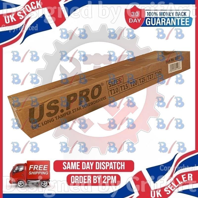 US PRO 6PC EXTRA LONG REACH SCREWDRIVER SET STAR TORX TAMPER MAGNETIC TIP ENDS