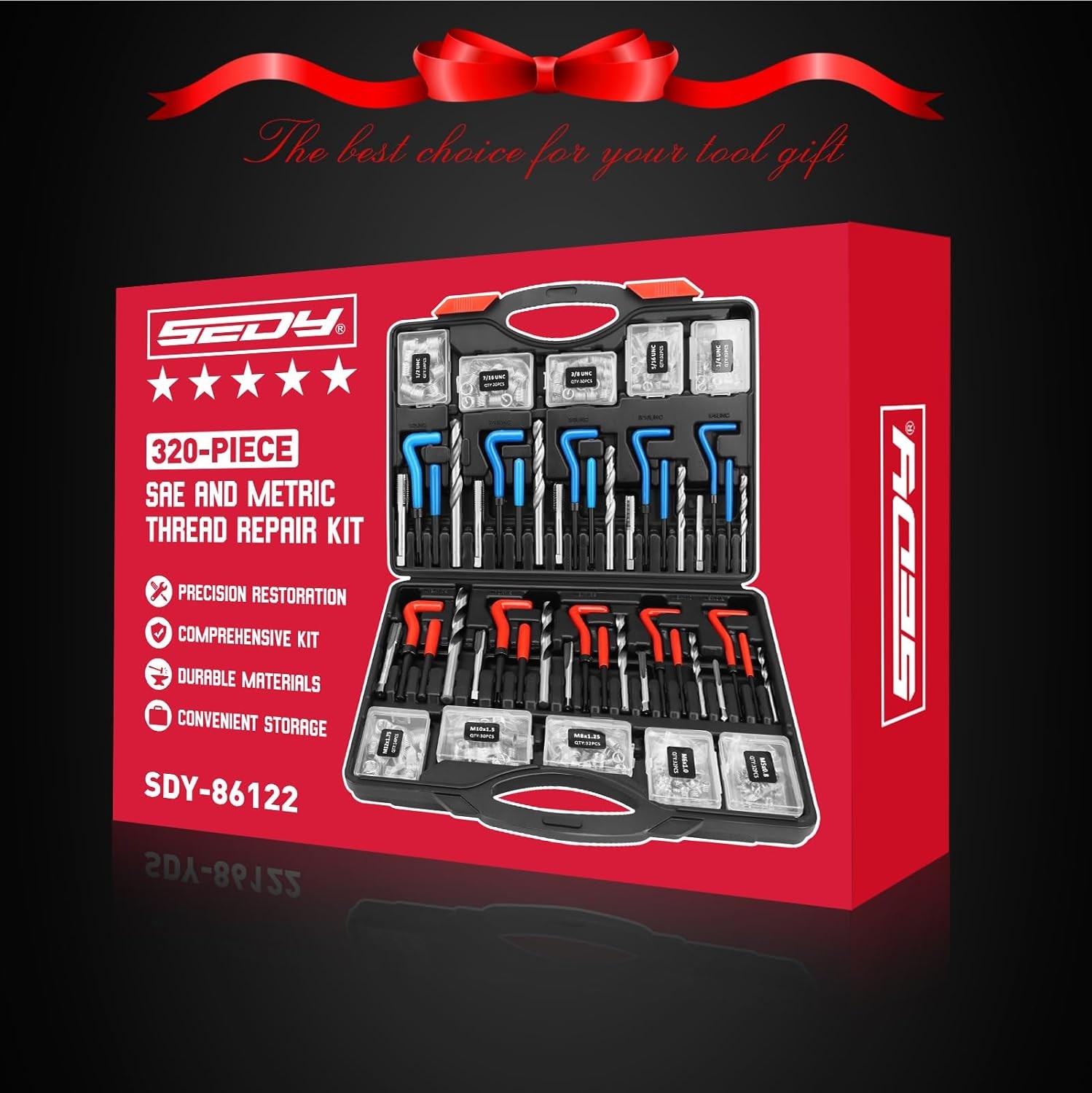 Helicoil Thread Repair Tool Kit: 320-Piece Kit