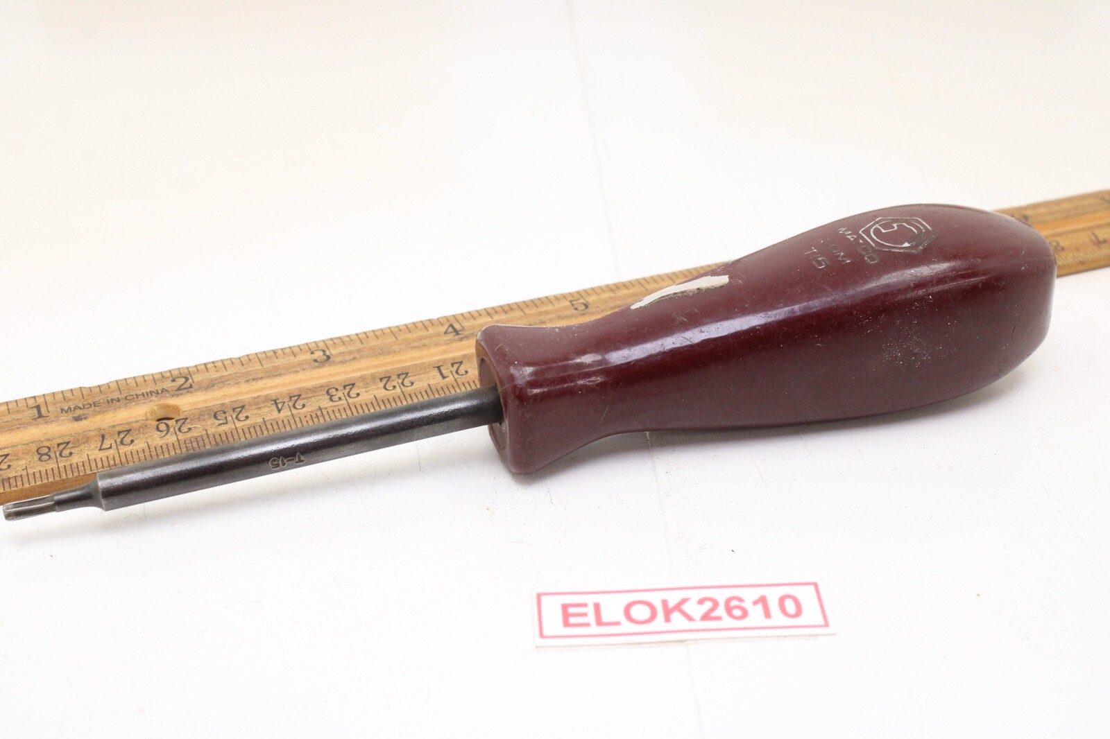 Matco Tools SDM T15 Torx 3″ Driver Burgundy Hard Handle USA