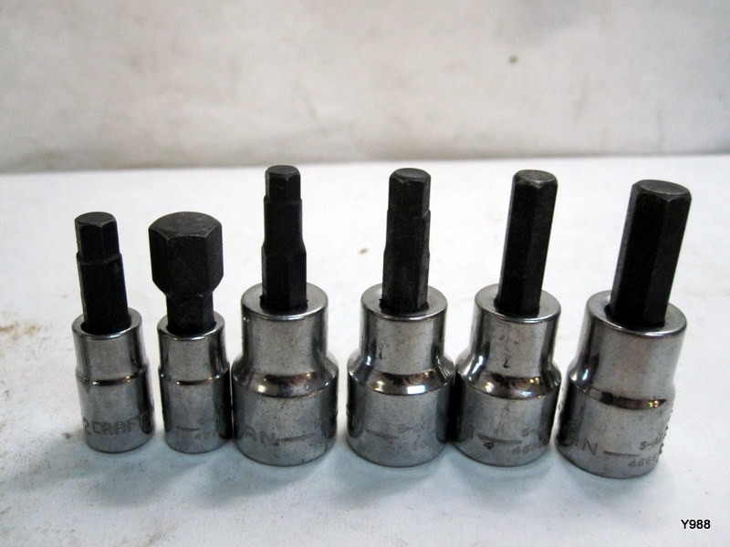 CRAFTSMAN set of 9 hex bit sockets mix lot see description
