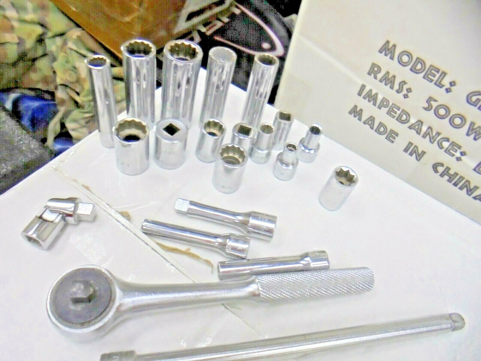SET OF VARIOUS SOCKETS WITH A RATCHET ( 21 PC SET)