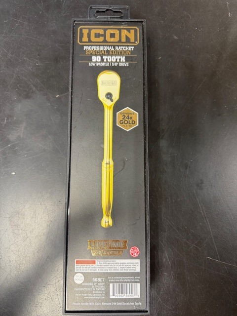 ICON Special Edition 3/8″ Drive 24K Gold Plated Professional Ratchet 90 Tooth