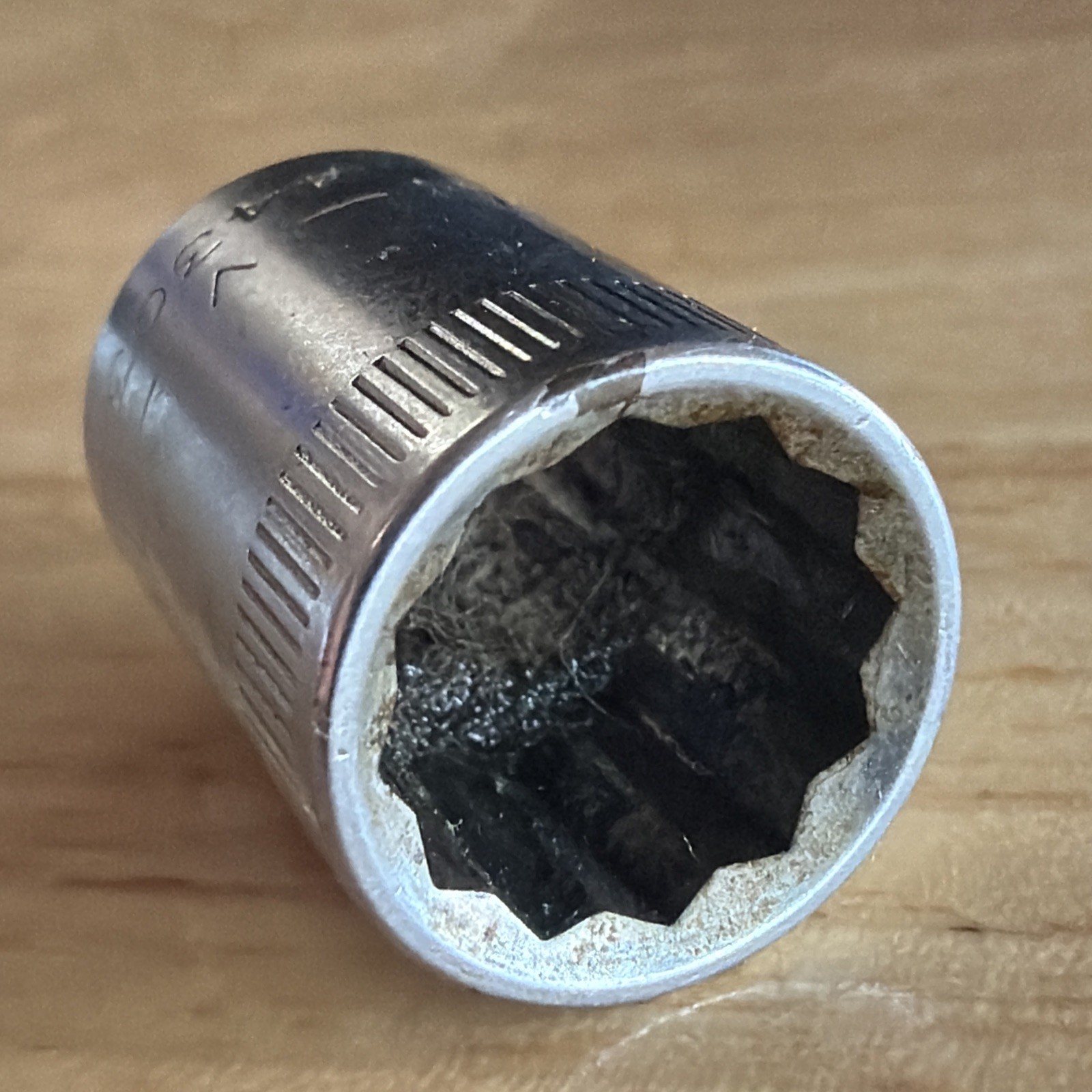 Craftsman 12mm Shallow Socket 3/8″ Drive 12 Point Top Knurl V Series 44303 USA