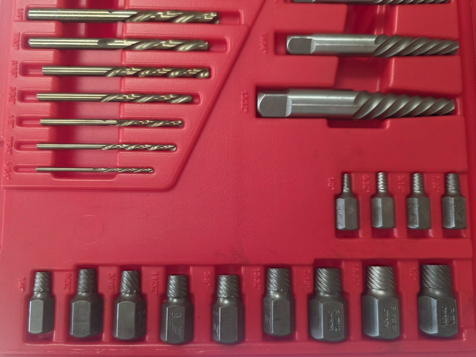 Snap-on EXD35A Multi-Spline Spiral Flute Extractor SET Left Hand Drill Bits NIOB