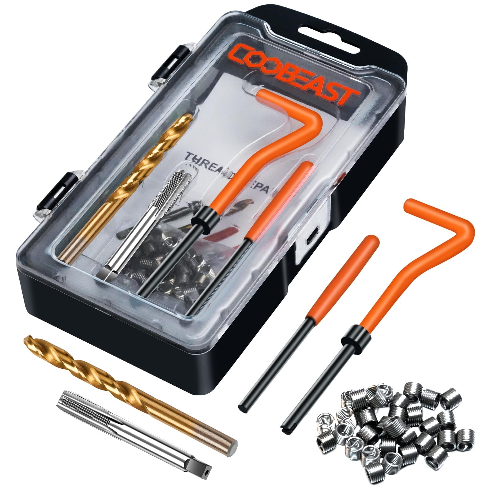 Thread Repair Kit, Thread Repair Tool with HSS Drill Bit & 30pcs 304 Stainles…