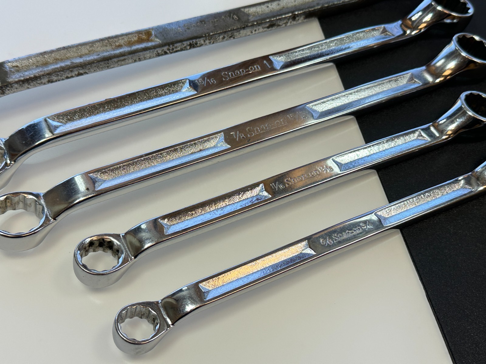 Snap-On Tools USA 5pc XV SAE 5/8″ to 1-1/8” Offset Box End Wrench Set, 12 Point