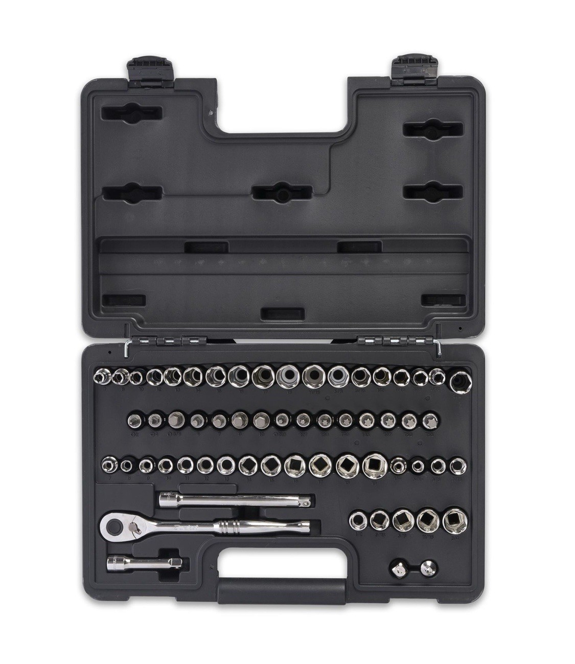 Duralast 3/8in Drive Ratchet/Socket SAE/Metric Tool Set 60 Piece