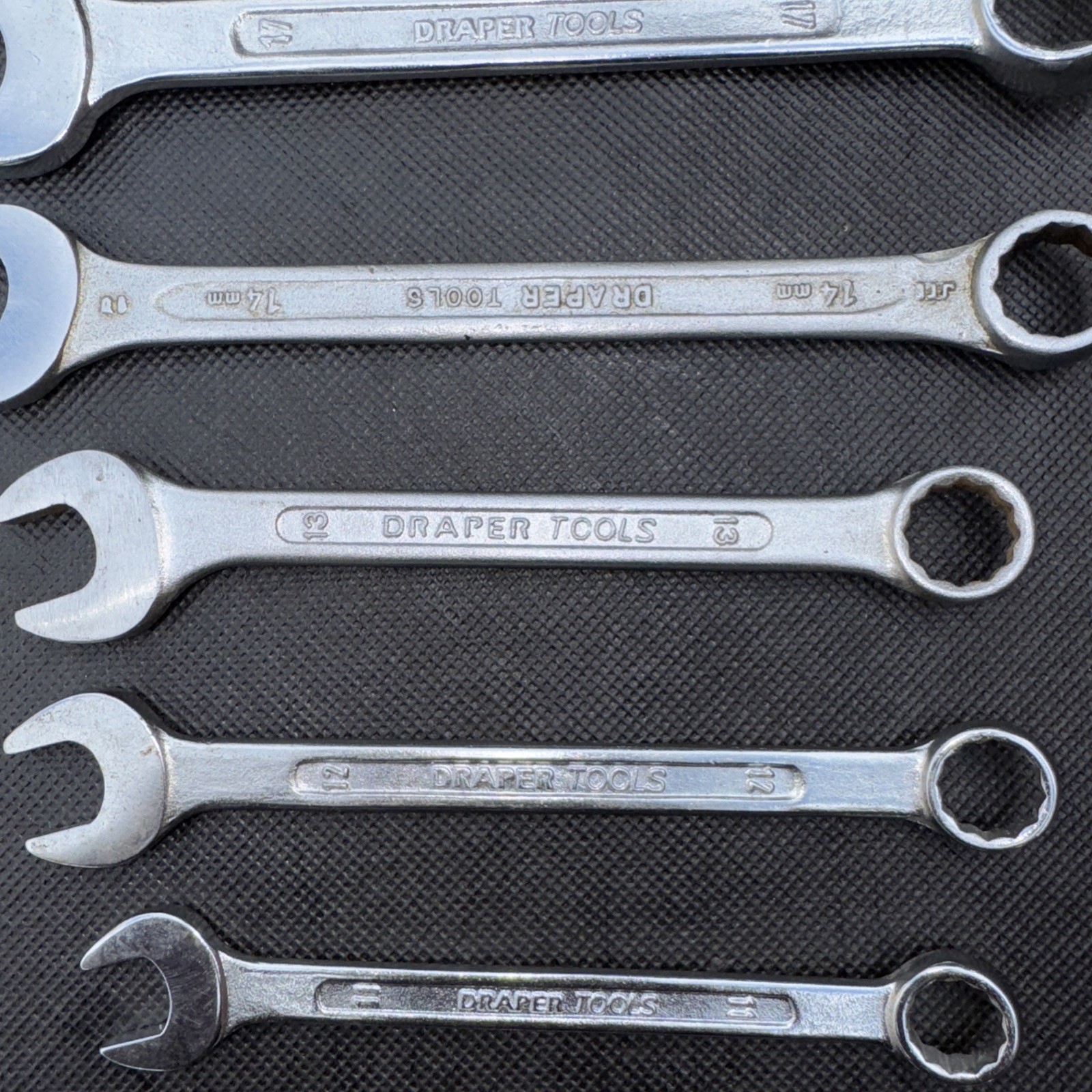 6 X Vintage Draper 17mm 14mm 13mm 12mm 11mm 10mm Combination Spanner