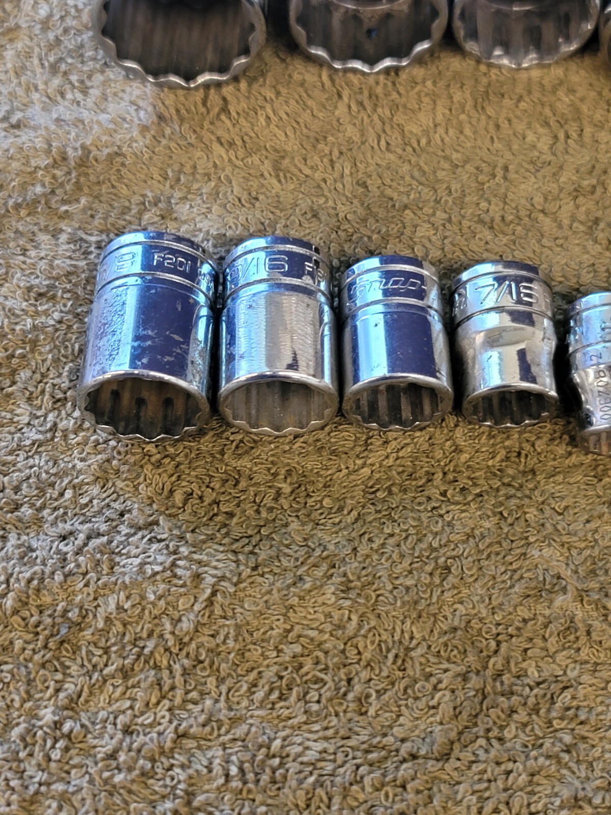 12 Snap-on F301 281 Socket Set 3/8″ Drive Sae 15/16 7/8 13/16 3/4 5/8 1/2 1/4″