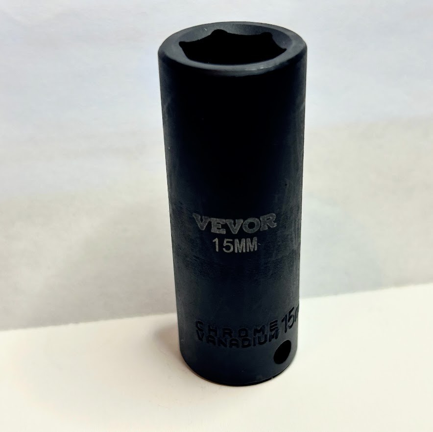 Vevor 15 mm x 3/8″ Dr Deep Impact Socket 6 Point Free USA Shipping