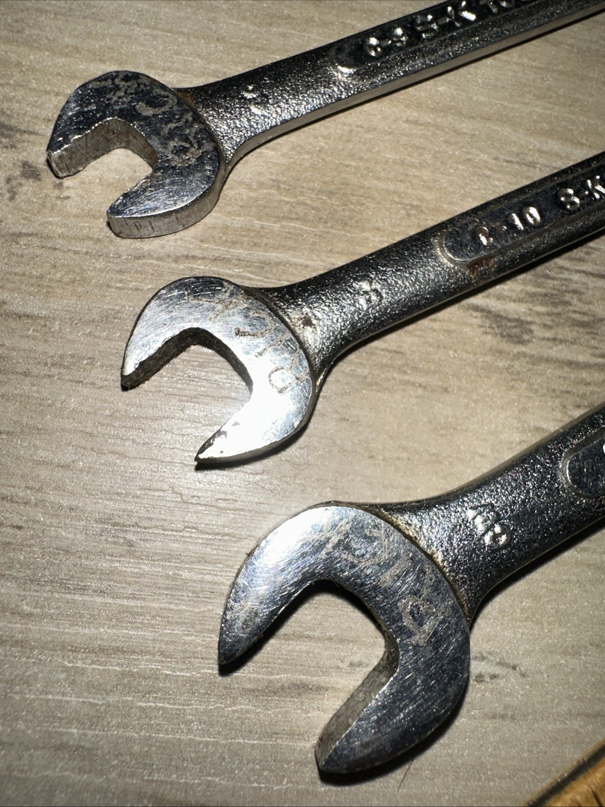 S-K Tools 3 Piece C-9, C-10, C-12, Combination Wrenches Used.