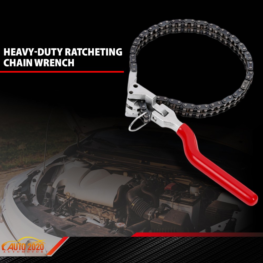 60-160mm Heavy-Duty Ratcheting Chain Wrench Oil Filter Change Pipe Fittings
