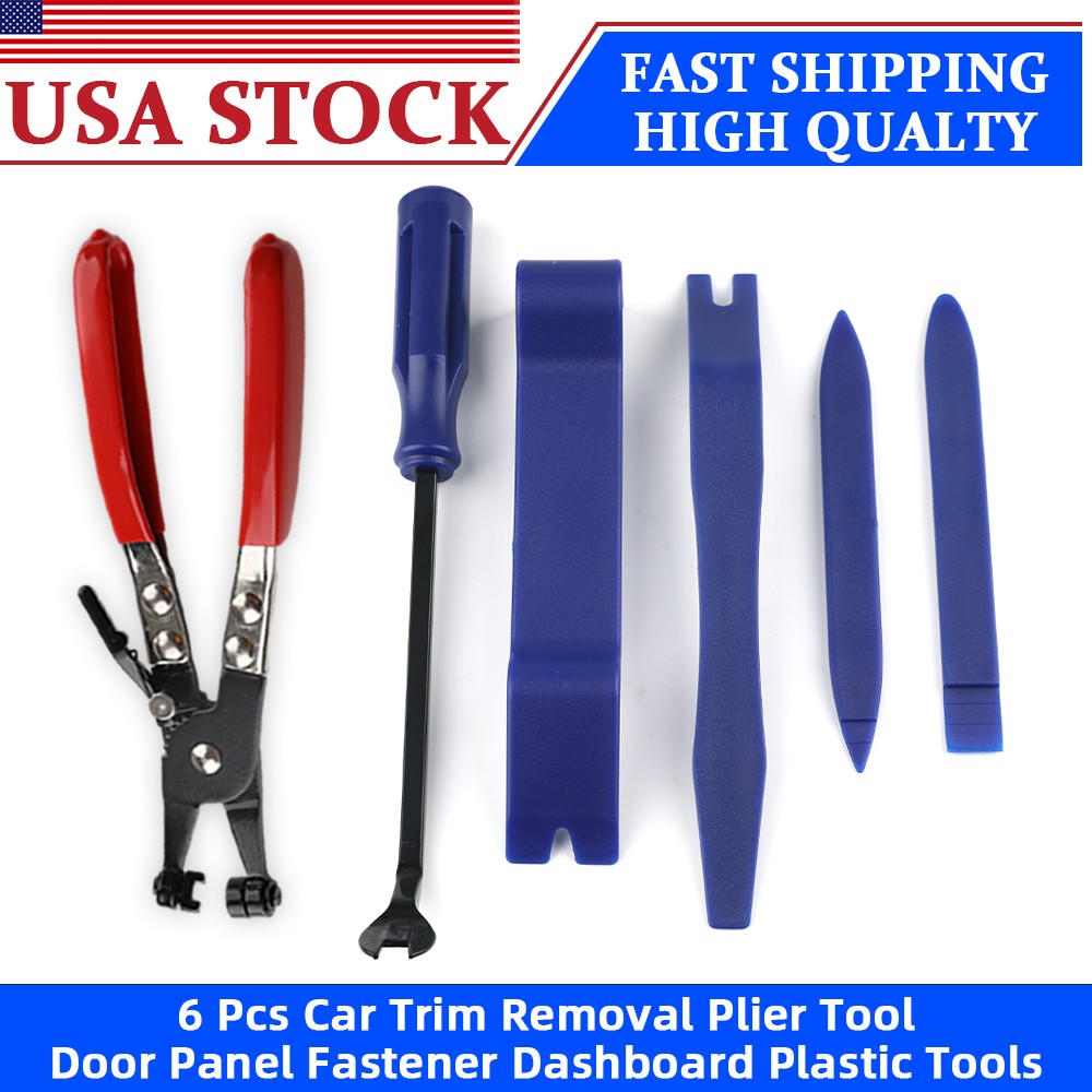 6PC Car Trim Removal Tool Set Hand Tools Pry Bar Panel Door Interior Clip Kit US