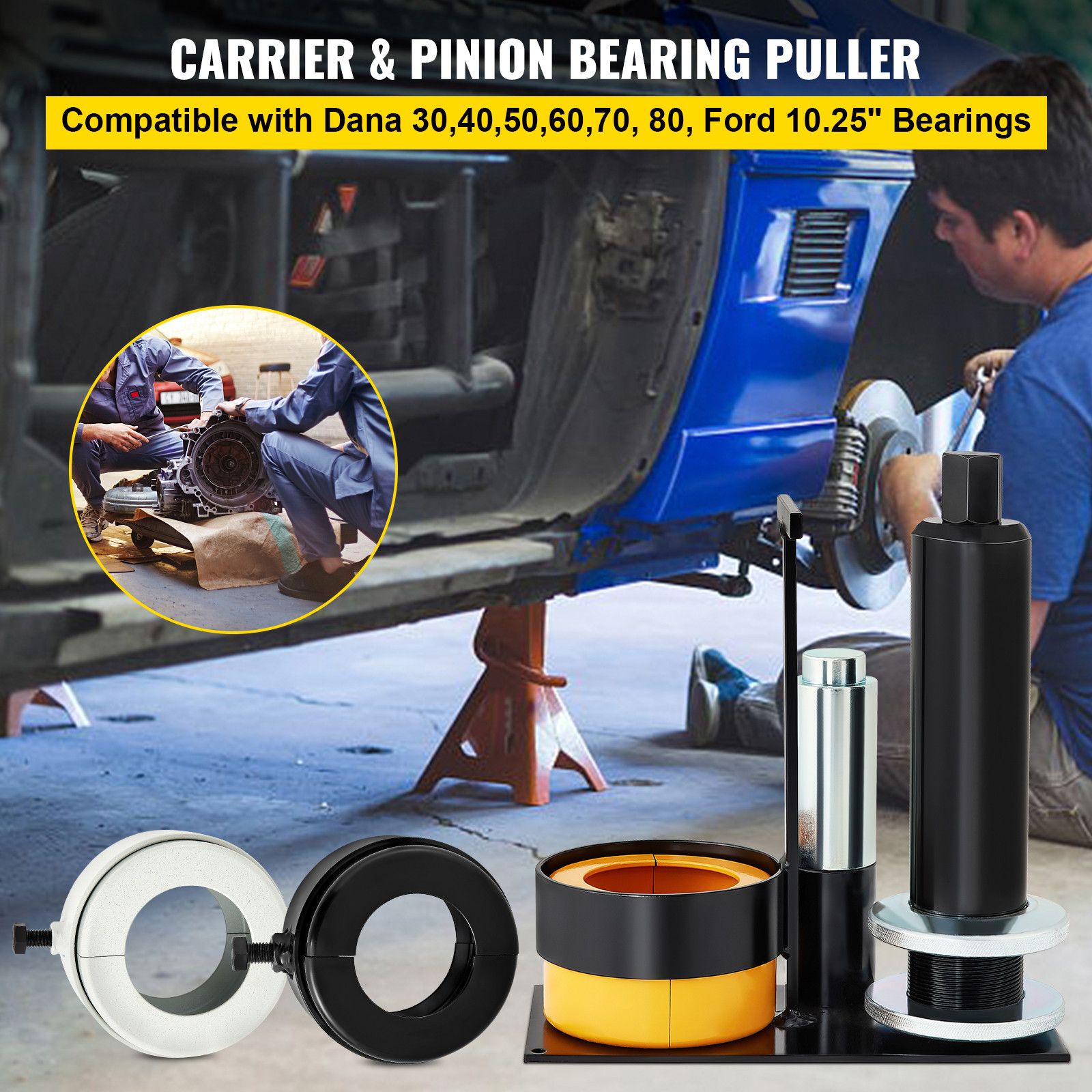 VEVOR Carrier & Pinion Bearing Puller Clamshell Bearing Puller w/3 Clamshells