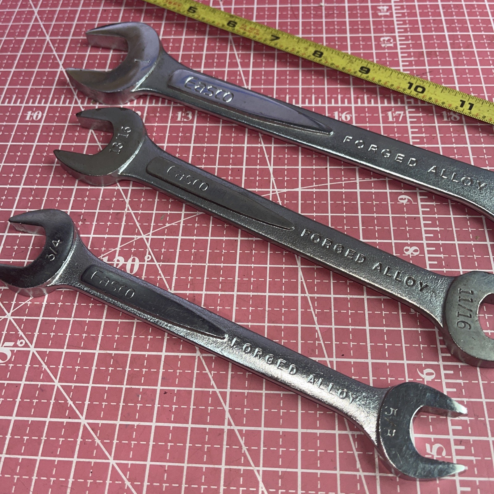Easco USA 3 Piece SAE Open End Wrench Set 5/8 In – 1 In Vintage 5/8” – 1” 61132