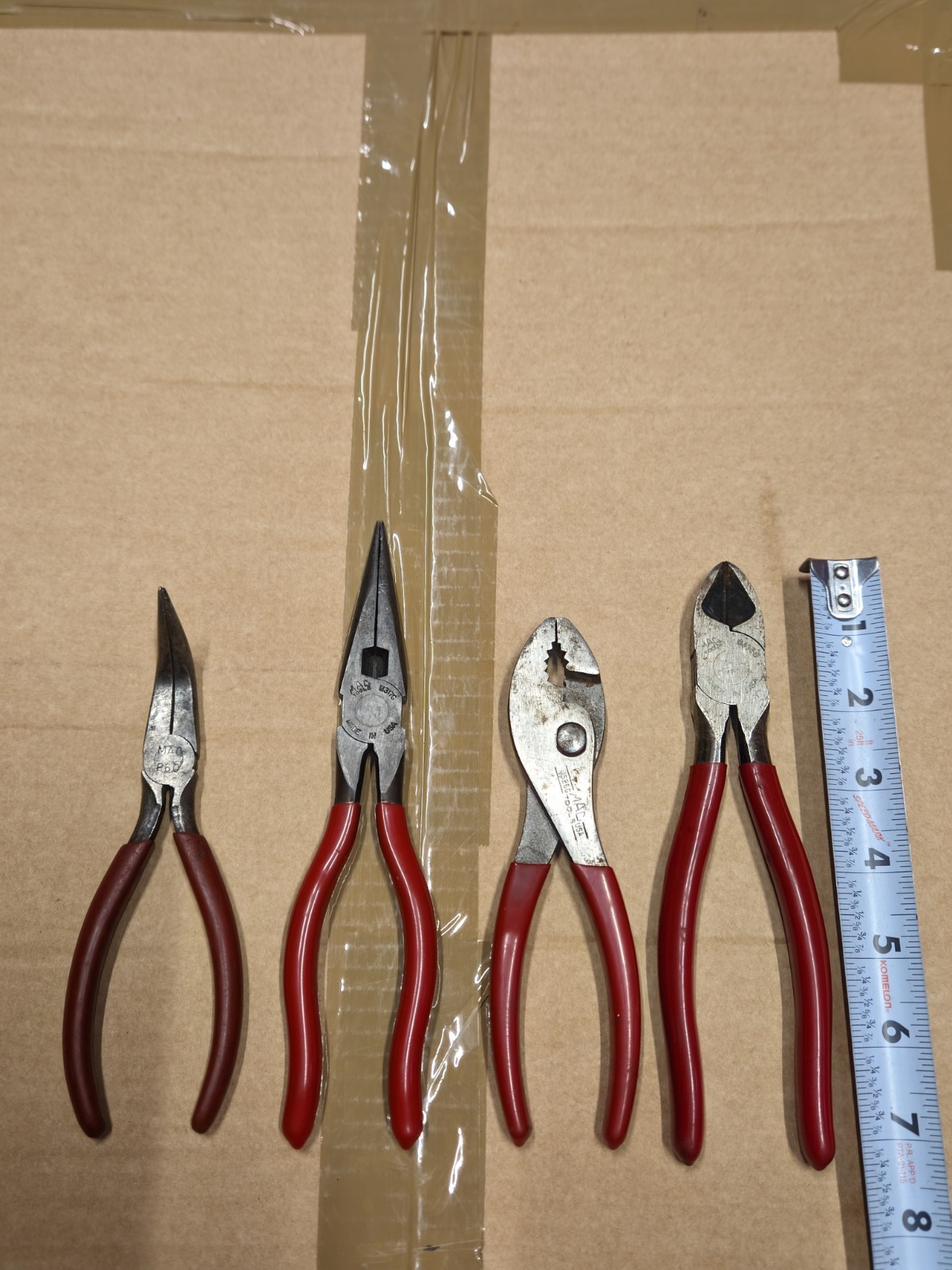 Lot of 4 MAC Tools USA Pliers Needle Nose Side Cutters M437G M526G M317G