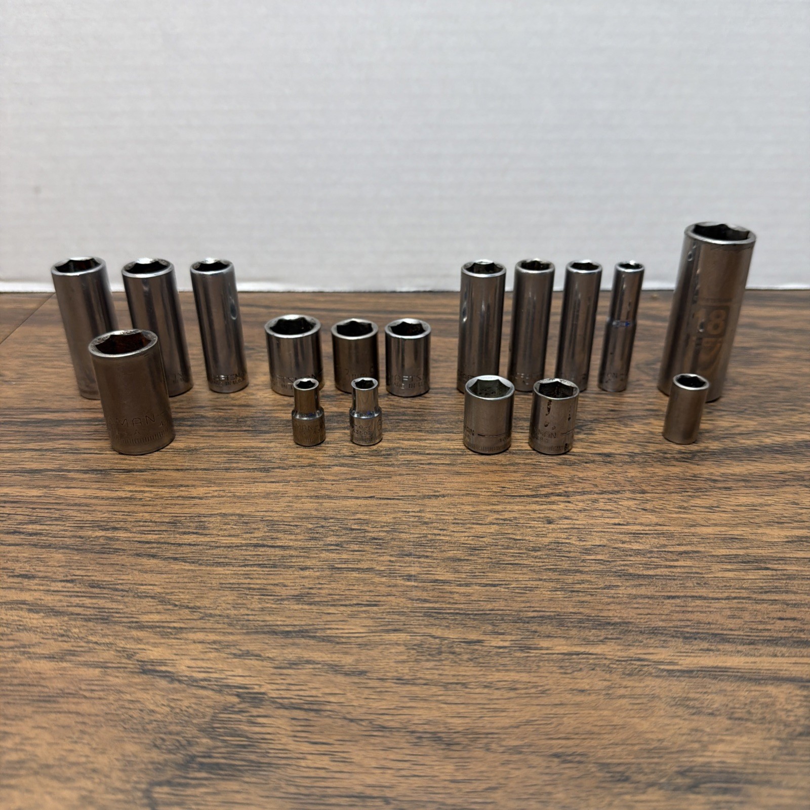 17 CRAFTSMAN Socket Lot METRIC – 6pt – Asst Drive & Sizes Made USA Deep Regular