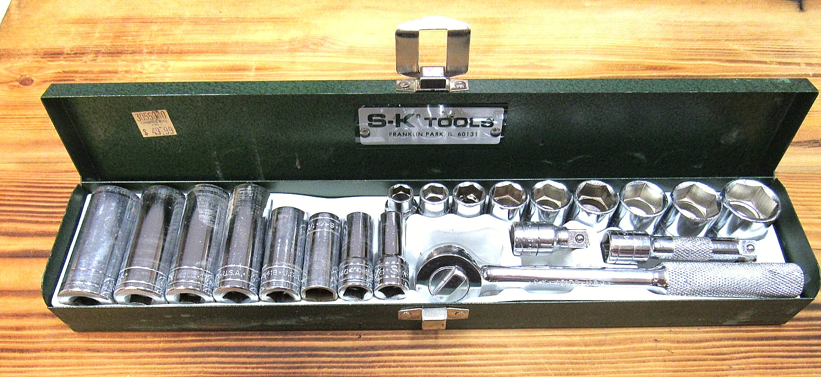 20-pc. S-K TOOLS 3/8” DRIVE SAE DEEP & SHALLOW SOCKET SET, USA GOOD CONDITION