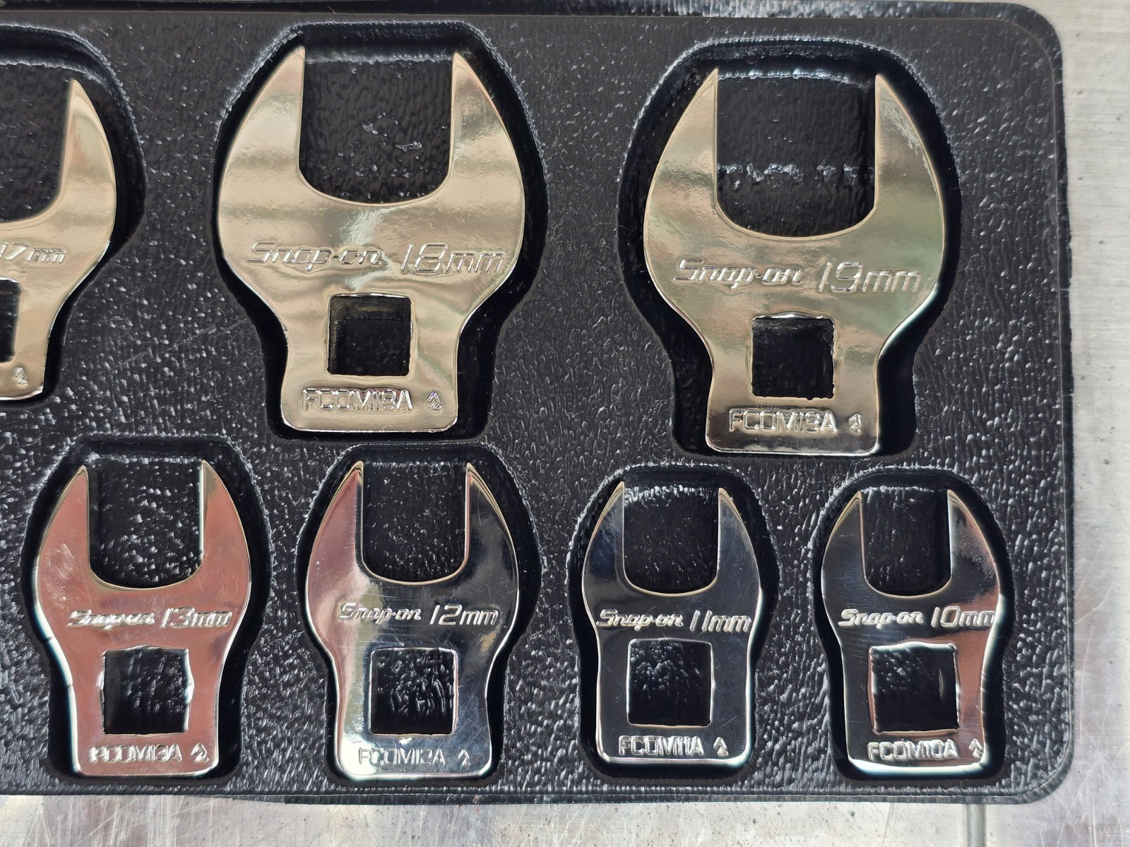 Snap-On Metric Crowfoot Wrench Set 10-Piece 3/8″ Drive (10 – 19mm) ~ 210FCOMA