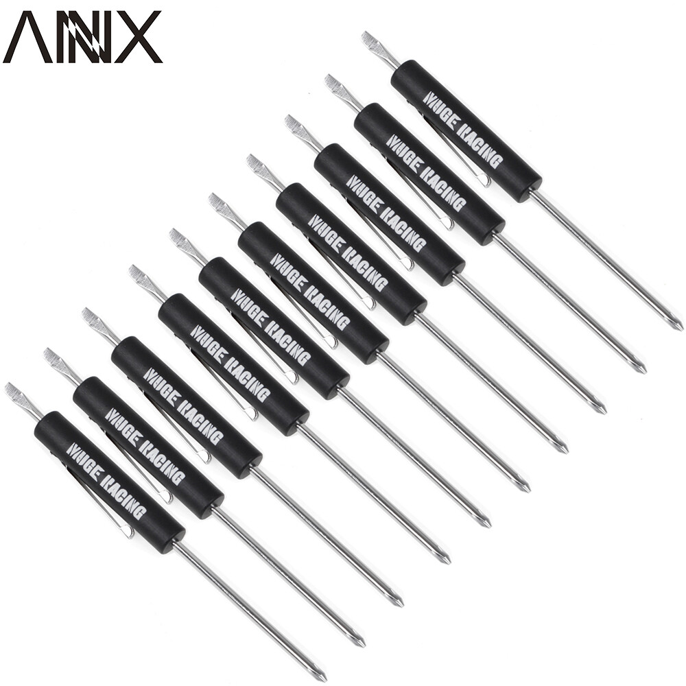 10PCS Mini Pocket Screwdriver Flat Tip w/ Magnet and Clip Phillips Slotted Flat