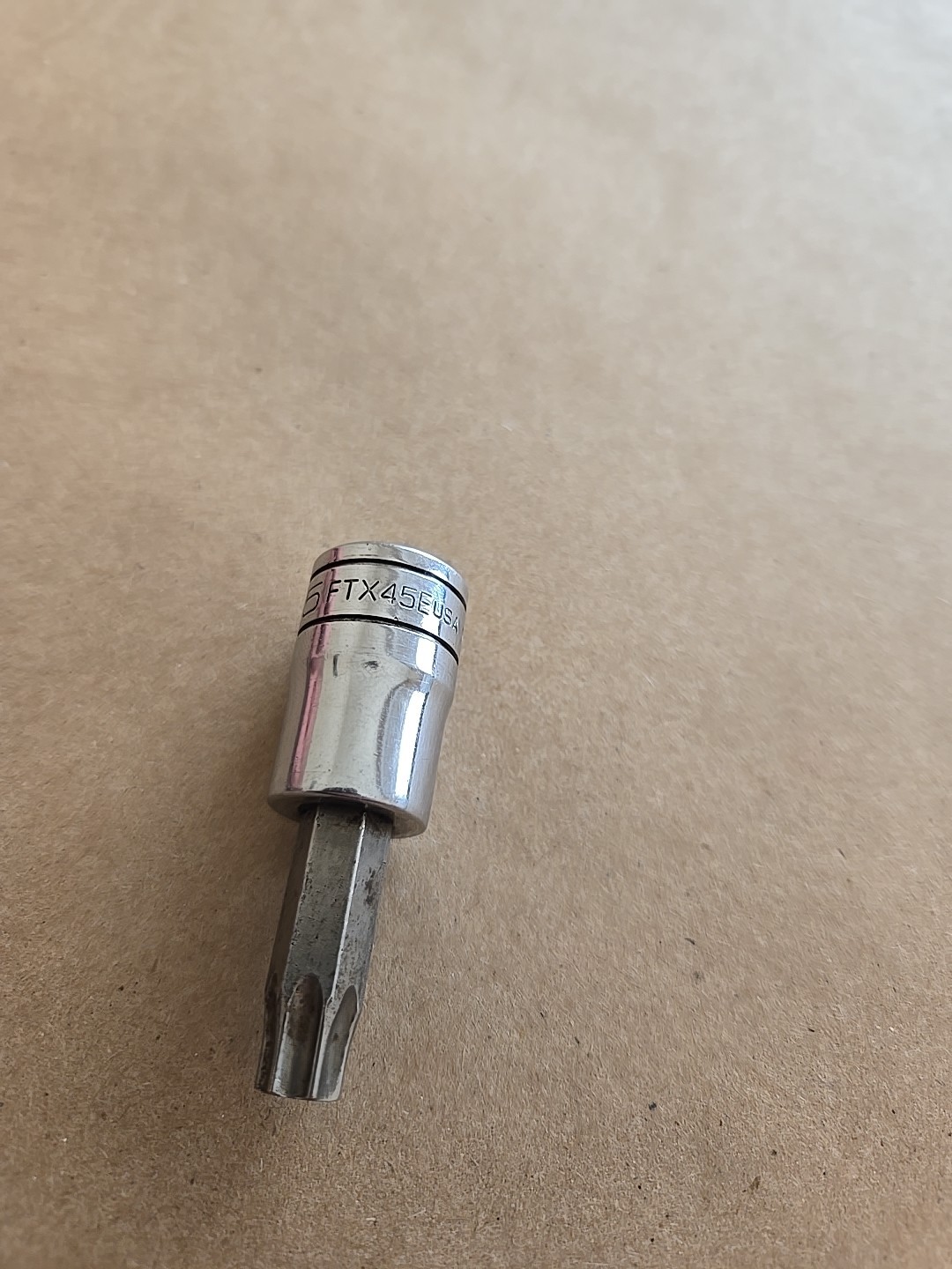 Snap On 3/8″ Drive T45 Chrome Torx Bit Driver Socket FTX45E